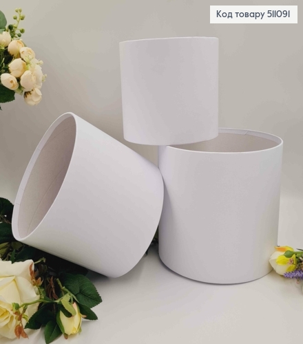 Набор Коробок 3шт, Без крышки, БЕЛАЯ 17,5*20,5см, 16*18,5см, 14*16,5см. 511091 фото 1