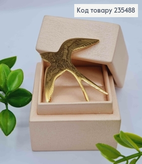 Брошка метал "Ластівочка", Золотого кольору, 4,9*5см 235488 фото