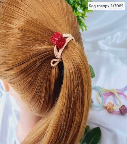 Резинка двойная цветная Квадрат в камешках 5 шт/уп. 243069 фото 3