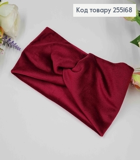 Повязка, велюр, детская, Вишневого цвета, 16*8,5см, ручная работа, Украина. 275097 фото
