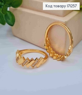 Кольцо с блестящими камешками, Xuping 18К. 171257 фото