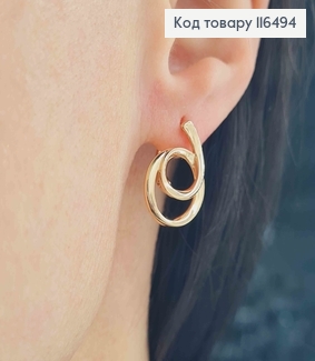 Серьги "Спираль", 2см. англ. зам. Xuping 18К 116494 фото