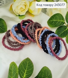 Резинка проста закручена кольорова 20 шт/уп.. 243077 фото