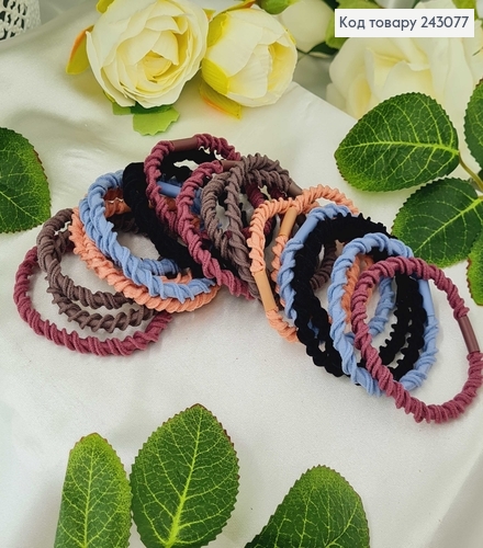 Резинка проста закручена кольорова 20 шт/уп.. 243077 фото 1