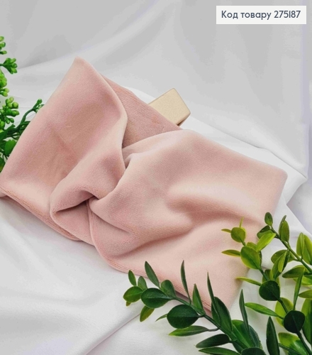 Повязка чалма, мягкий велюр, ПУДРОВОГО цвета, диаметр 44см, ширина 11см, ручная работа. 275187 фото 1