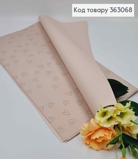 Пленка двусторонняя КРЕМОВАЯ+РИСУНОК/ОДНОТОН, в листах 58*58см, 60мкр 363068 фото