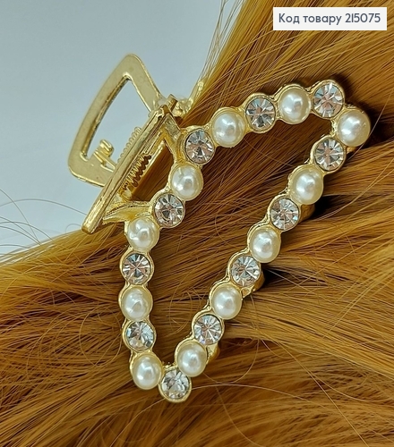 Краб металл золотой с камнями и жемчугом 215075 фото 1