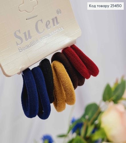 Набор резинок ТЕМНЫХ цветов (10шт) микрофибра 2,5см, качественные, на планшетке 254160 фото 1