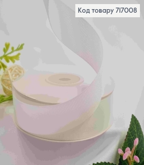 Лента репсовая фарфорового цвета (цвет 1042), ширина 2,5см, длина 25 ярдов (23м) 717008 фото