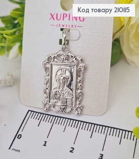 Иконка родированая с Иисусом, 3*1см, Xuping 210115 фото