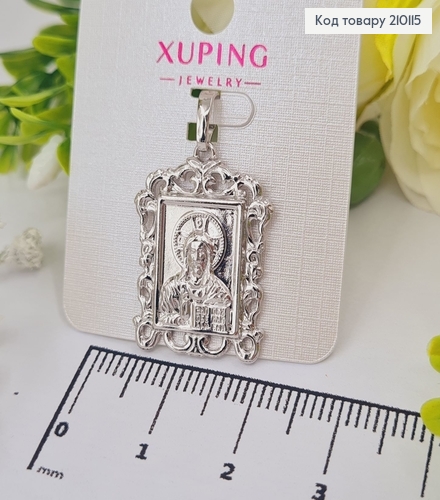 Иконка родированая с Иисусом, 3*1см, Xuping 210115 фото 1