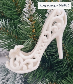 Новогодняя фигура Бархат Туфелька БЕЛАЯ, 12*7см, Украина 612463 фото