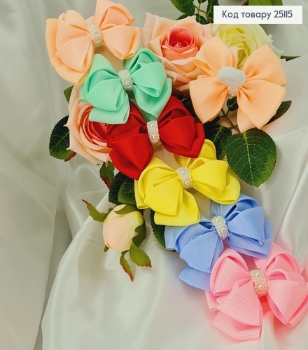 Резинка Бант репсовий разноцветный в асортименте 7см, ручная робота Украина 276089 фото 1