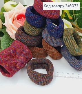 Резинка калуш мікрофібра Туга широка кольорові темні з люрексом 12 шт/уп 246032 фото