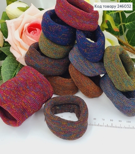 Резинка калуш микрофибра цветные темные с люрексом 12 шт/уп 246032 фото 1