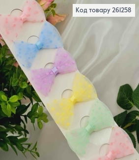 Набор детских резинок, бантик с атласом, в горошек, 10 шт/наб. 261258 фото