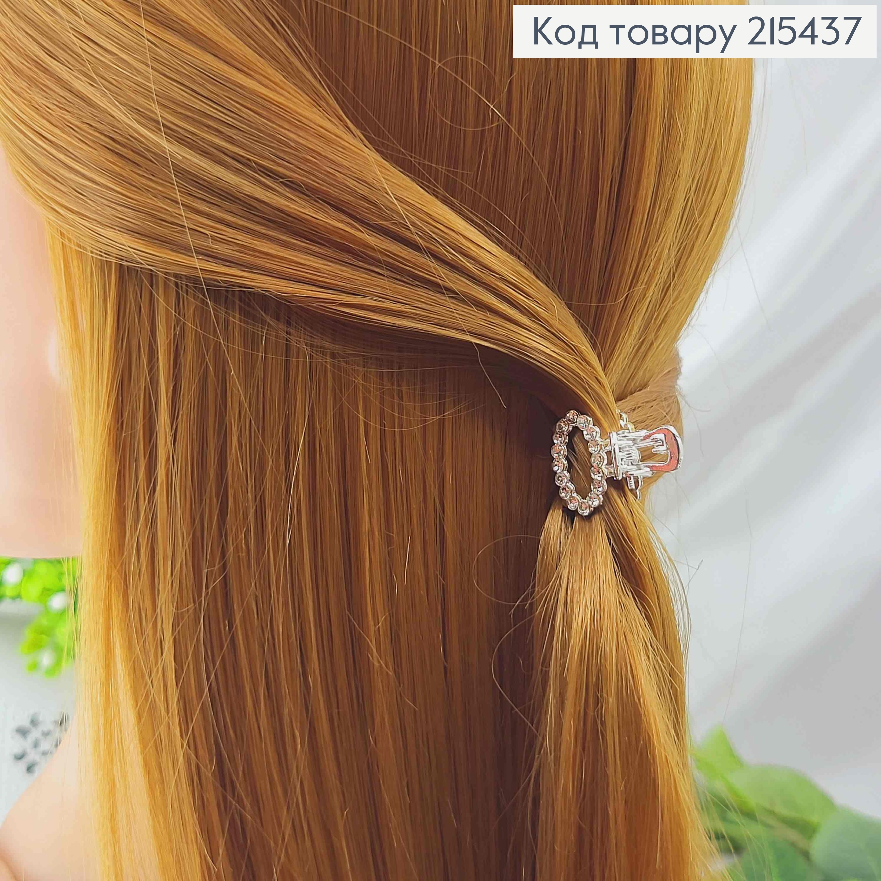 Краб металл, Овальный в камнях, серебряного цвета, 2см 215437 фото 1