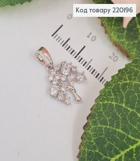 Кулон родований Дерево з камінцями, 1,5*1,3см, Xuping 220196 фото