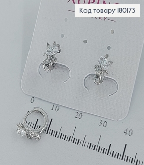 Серьги   кольца Котики с камнями  Xuping 180173 фото