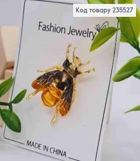 Брошь металл "ЖУК" с Черными крыльями, 3,5*2,5см 235527 фото