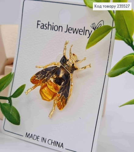 Брошь металл "ЖУК" с Черными крыльями, 3,5*2,5см 235527 фото 1