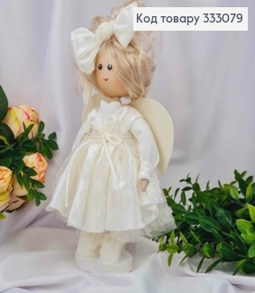 Кукла Девочка "АНГОЛЯТКО" в Белом наряде, высота 29см, ручная работа, Украина 333079 фото