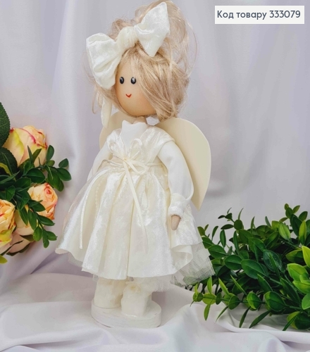 Кукла Девочка "АНГОЛЯТКО" в Белом наряде, высота 29см, ручная работа, Украина 333079 фото 1
