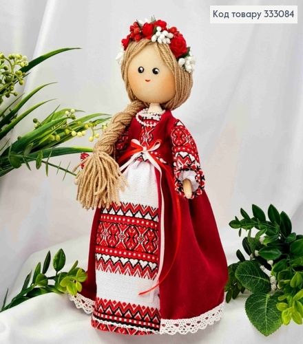 Кукла Девочка, Украиночка в Красном платье вышиванке (25см), ручная работа, Украина. 333084 фото 1