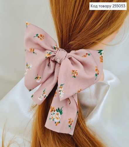 Резинка 5см,  Твилли, Бант пудра Цветы  16*15см, (ручная работа,Украина) 255053 фото 1