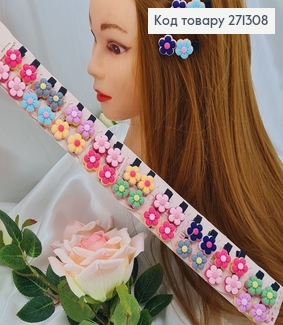 Заколка стріла дитяча з Квіточками в асор. 20шт 271308 фото