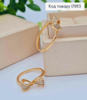 Кольцо "Нежный Бантик" с Блестящими камешками, Xuping 18К 171193 фото