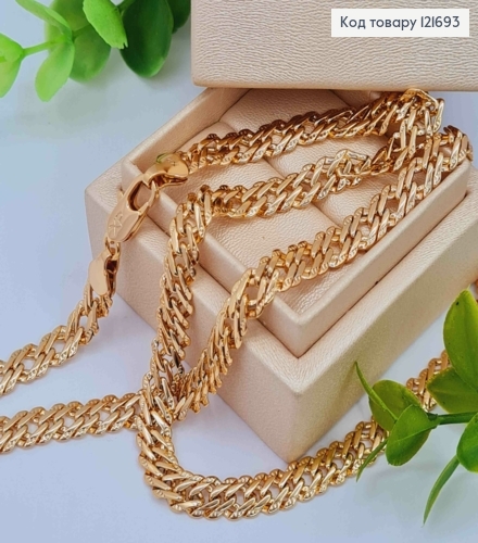 Цепочка РОМБОВОЕ плетение с тиснением по краям, дл. 54см, шир. 7мм, Xuping 18K 121693 фото 1