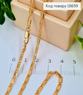 Цепочка плетения ОВАЛЬНЫМИ пластинками, ширина 3мм, длина 50см, Xuping 18K 121659 фото