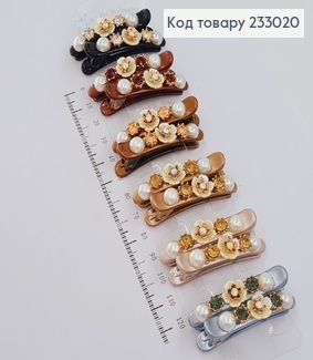 Заколка Стрела 4,5 см Цветы с камнями 2шт / уп. цена за уп. 233020 фото