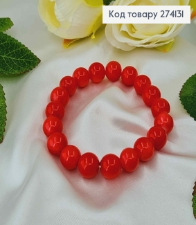 Браслеты с красными бусинами, на резинке. 274131 фото