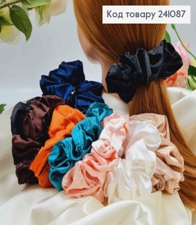 Резинка-жатка, атласна об'ємна, 13см, кольори в асорт. 241087 фото