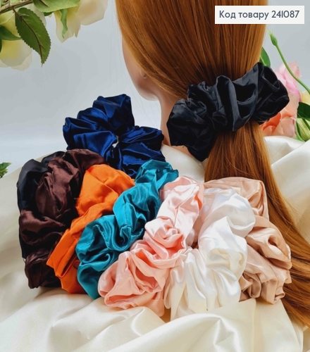 Резинка-жатка, атласна об'ємна, 13см, кольори в асорт. 241087 фото 1