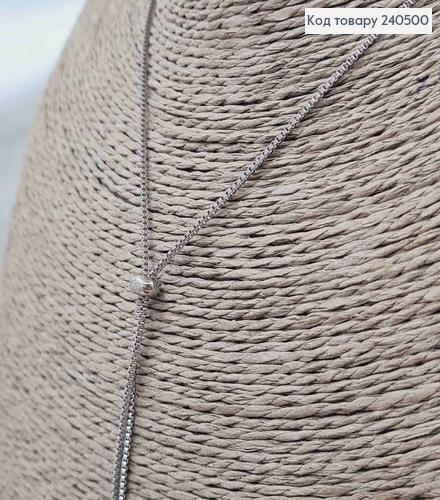 Цепочка, серебряного цвета, с подвеской треугольничками и шайбочкой для регуляции, 40+5см, сталь Stainless Steel 240500 фото 2