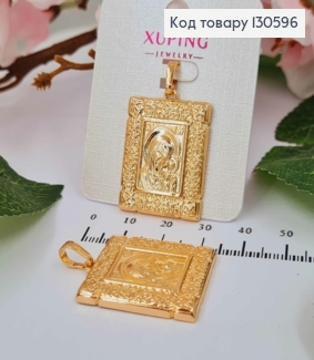 Подвеска - иконка Божья Мать прямоугольная, размер 2,8*2,2см, колечко 7мм, Xuping 18K 130596 фото