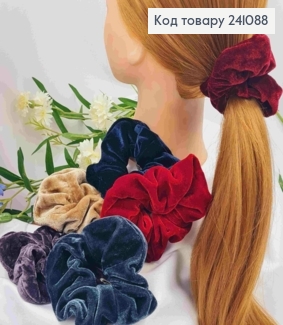 Резинка велюр об'ємна, 11см, кольори в асорт. 241088 фото