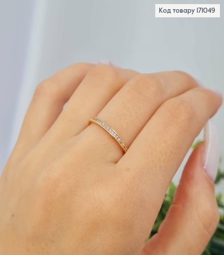 Кольцо украшено камнями по кругу, Xuping 18К. 171049 фото 1