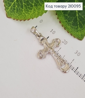 Крестик 3х1,8см родированый с распятием Xuping   210095 фото