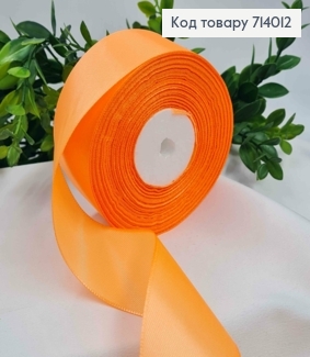 Лента атласная ОРАНЖЕВАЯ (цвет 022), ширина 4см, длина 36 ярдов (33м) 714012 фото