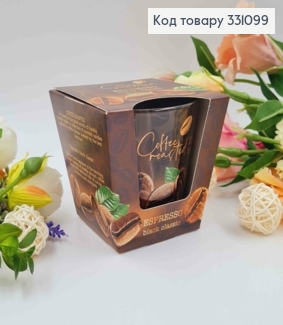 Аромасвічка стакан  Coffee roasted, ESPRESSO black classic, 115г/30год. горіння, Польща 331099 фото