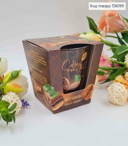 Аромасвечка стакан Coffee roasted, ESPRESSO black classic, 115г/30год. горение, Польша 331099 фото 1