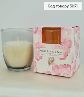 Аромасвечи стакан BISPOL Вишневый цвет - янтарь 100 г / 22 часов, 75b-323 311171 фото