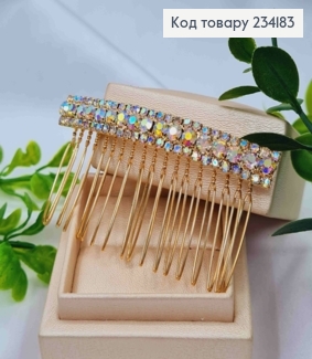 Гребінь у волосся, з Блискучими камінцями Хамелеон, Золотого кольору 234183 фото