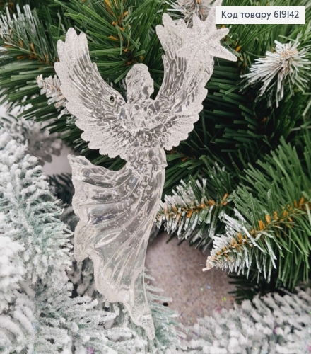 Новорічна фігура Блиск Янгол із зіркою Прозорий, 14,5*9см, Україна 619142 фото 1
