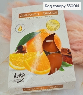 Аромасвічка таблетка BISPOL Кориця Апельсин 6 шт/ 4 годин, 15-159 330014 фото