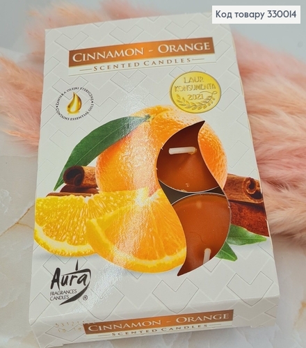 Аромасвічка таблетка BISPOL Кориця Апельсин 6 шт/ 4 годин, 15-159 330014 фото 1